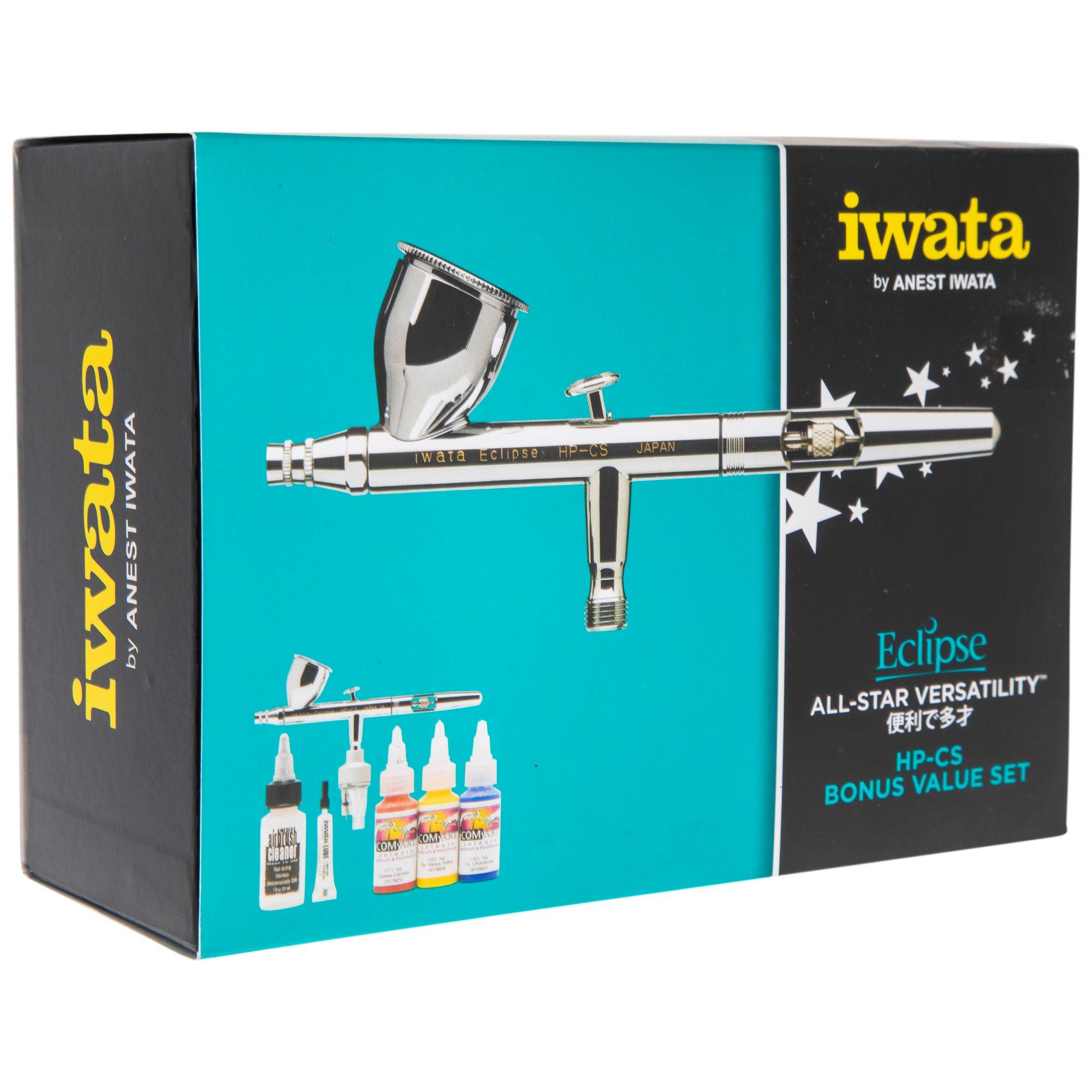 Iwata Eclipse HP CS Airbrush Set with Air Compressor Kit, Gravity Feed  .35mm Tip
