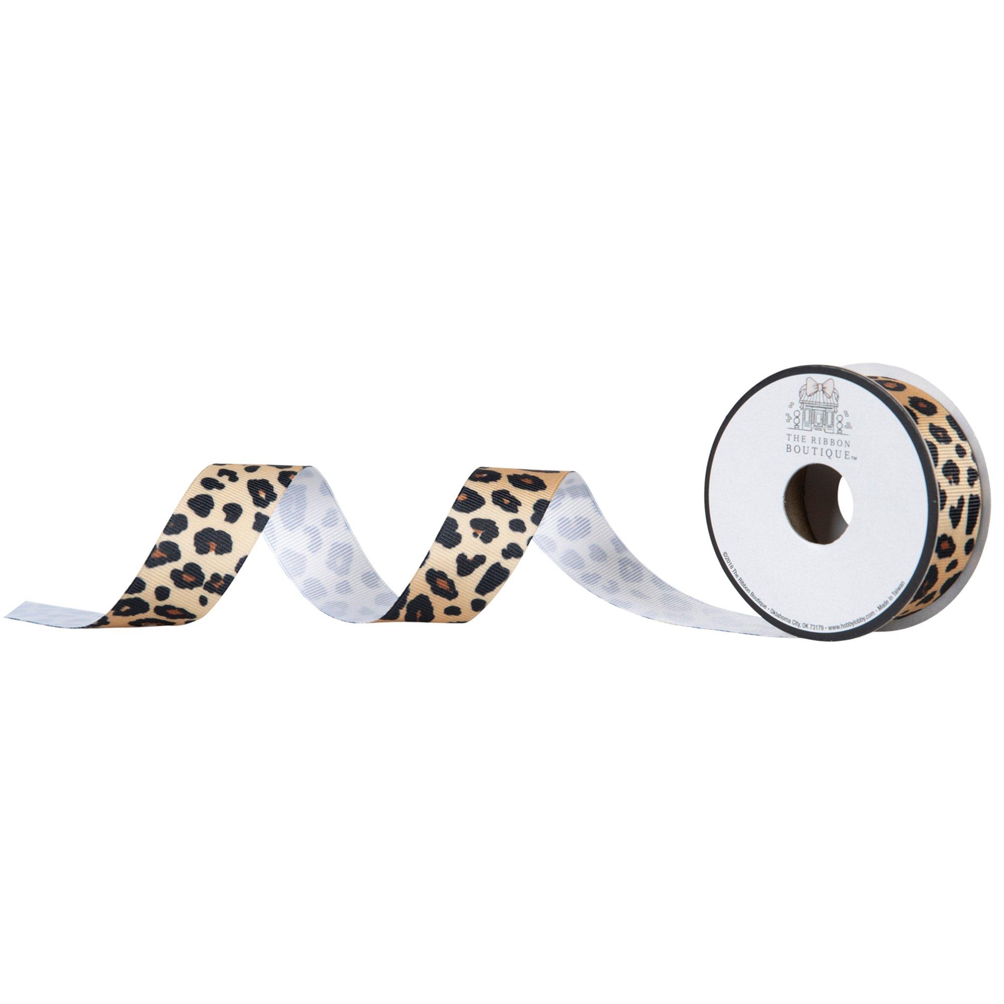 Leopard Print Grosgrain Ribbon - 7/8