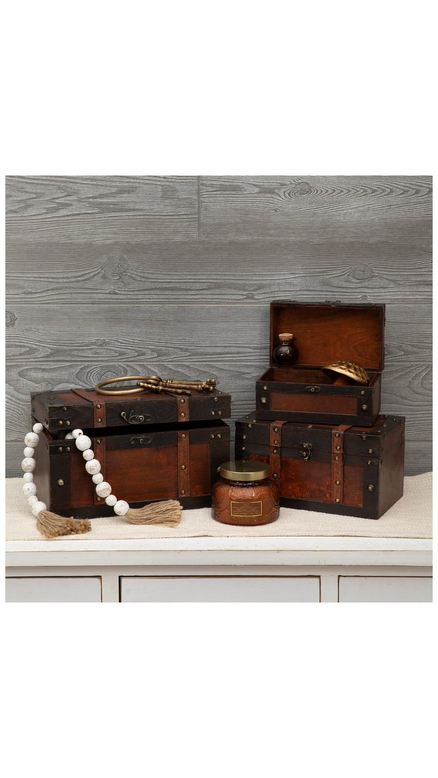 Brown Wood Trunk Box Set | Hobby Lobby | 331934