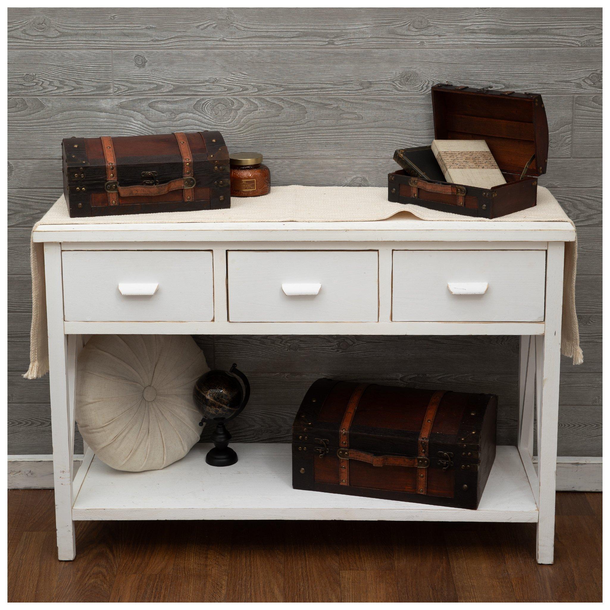 Brown Wood Dome Shaped Trunk Box Set | Hobby Lobby | 331967