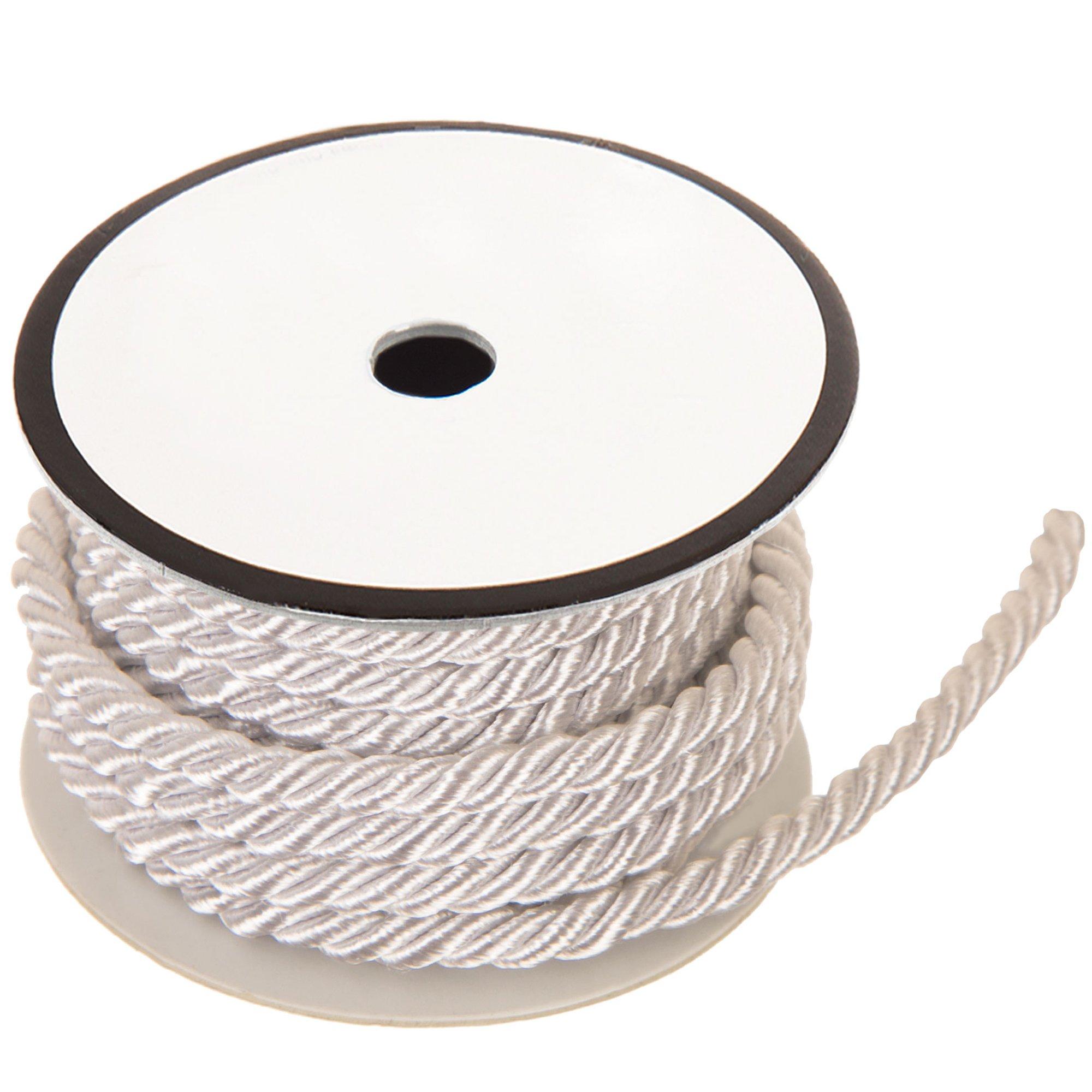 Ivory Off White Braided Rope Cord, Semisoft Trim Cord, Artificial Silk  Cord, Striped String Round Cord 7mm approx. - 18/46cm approx. (1 pc)