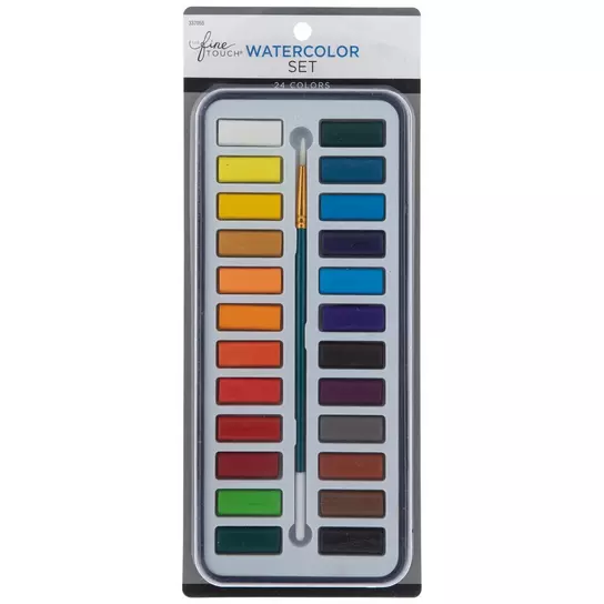 Art Box 21 Colours Water Paint Set with Paint Brush and Rigid Case Kid  Craft Set