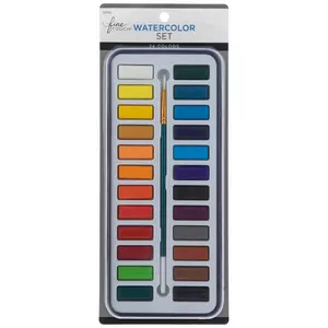 Watercolor Paints & Brush - 24 Piece Set