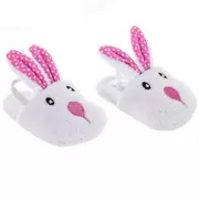 Pink & White Polka Dot Bunny Doll Slippers