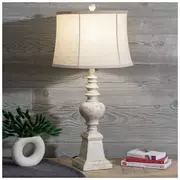 White Vintage Farmhouse Finial Table Lamp