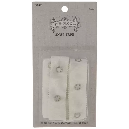 Snap tape with plastic snaps, 3 snaps on 60 mm (2 3/8 in) strip - Jolemina