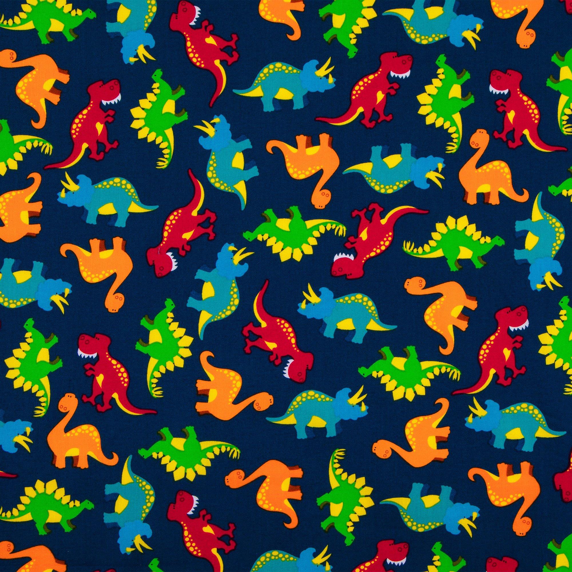 Dinosaurs On Blue Cotton Calico Fabric Hobby Lobby 343251