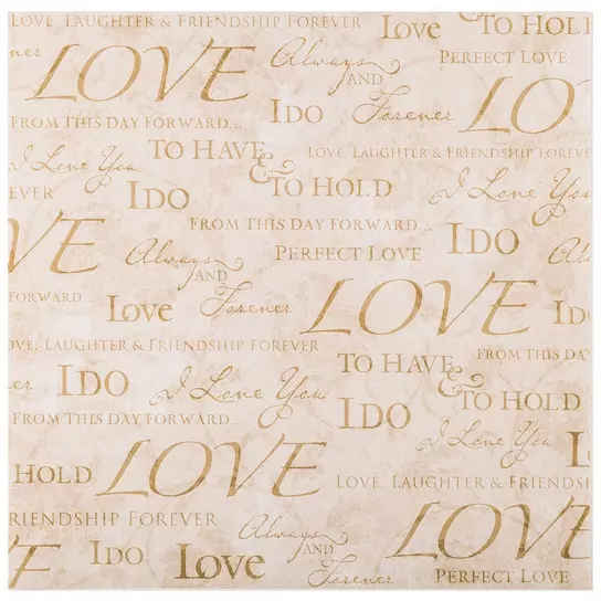 Love Word Scrapbook Paper - 12 x 12, Hobby Lobby