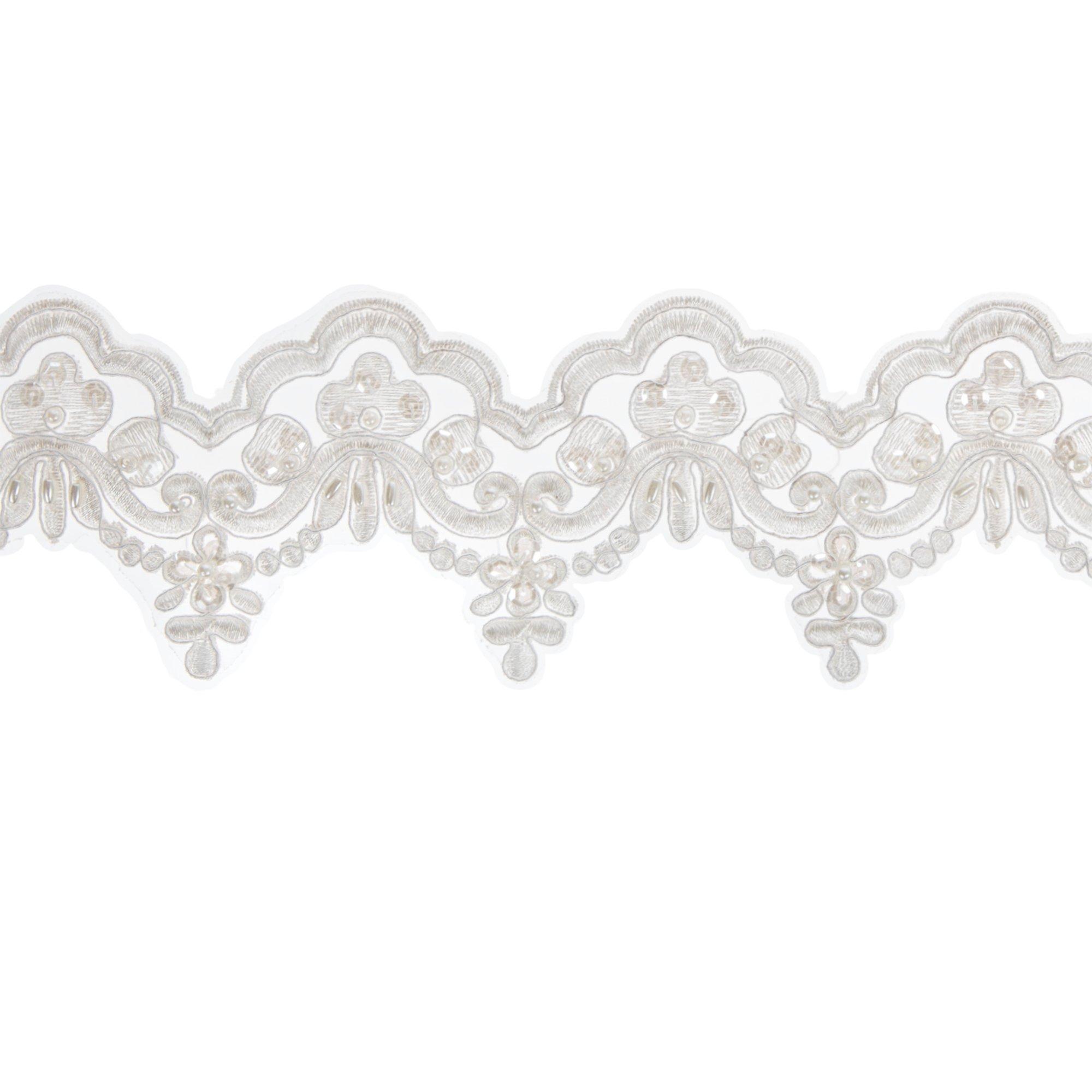 Iridescent White Beaded Scalloped Lace Trim | Hobby Lobby | 346098