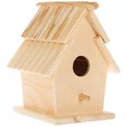 Slat Roof Wood Birdhouse
