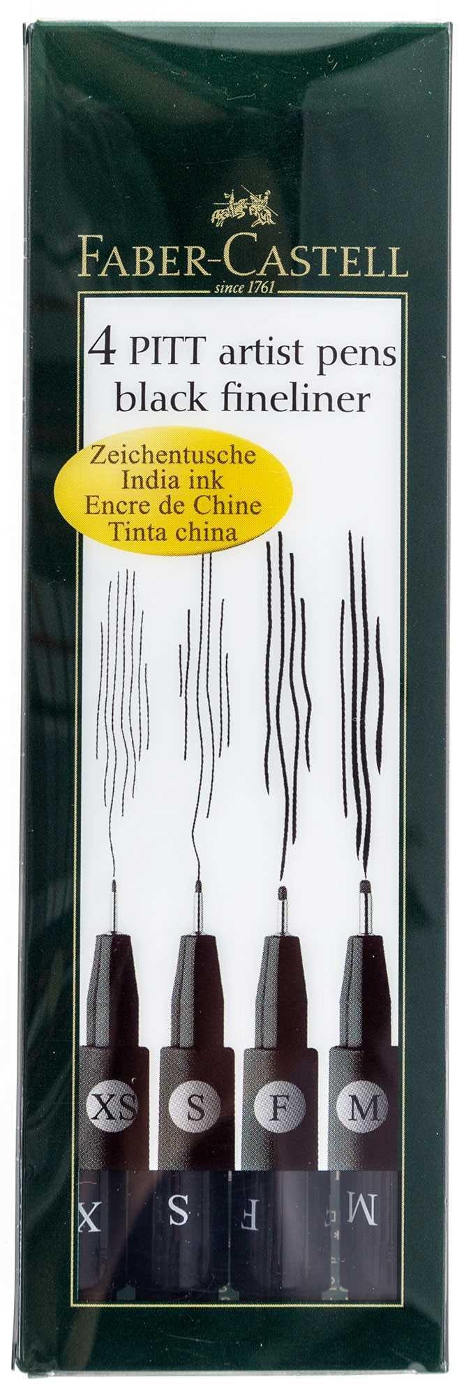 Faber-Castell 4 PITT Artist Pens Fineliner India Ink - Sitaram Stationers