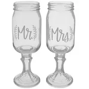 Mr & Mrs Mason Jar Toasting Glasses
