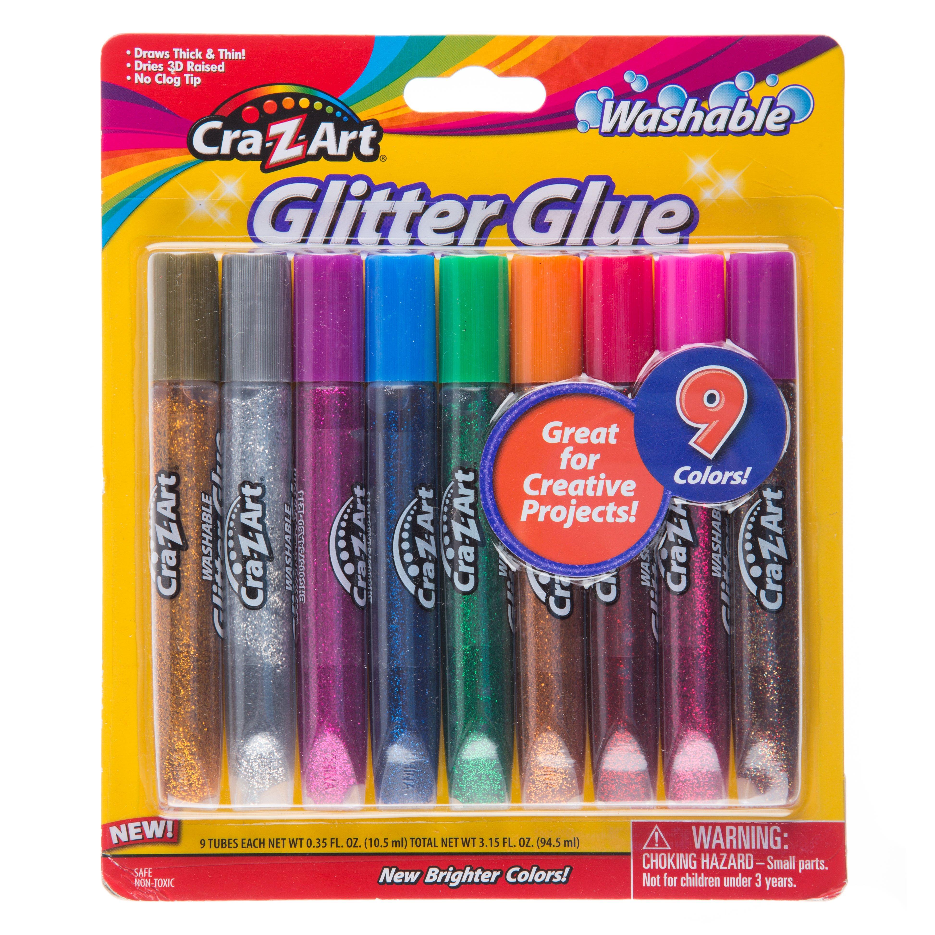 Glitter Glue, 10 ml, 12 Bottle, Glitter Glue