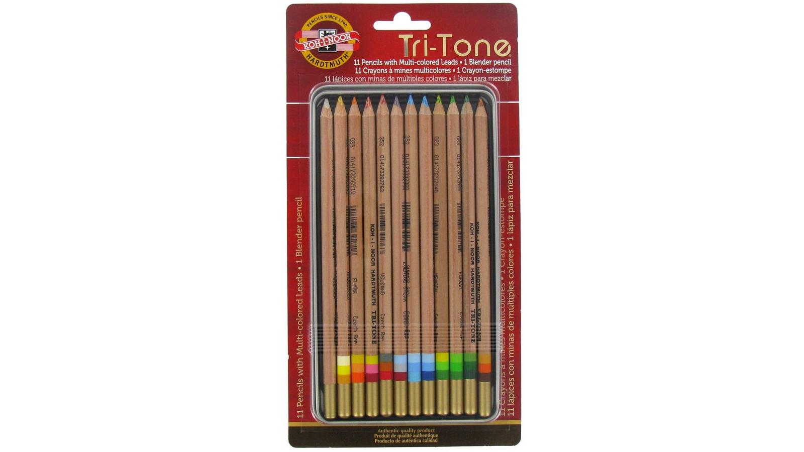 Koh-I-Noor Tri-Tone Colored Pencils - 12 Piece Set | Hobby