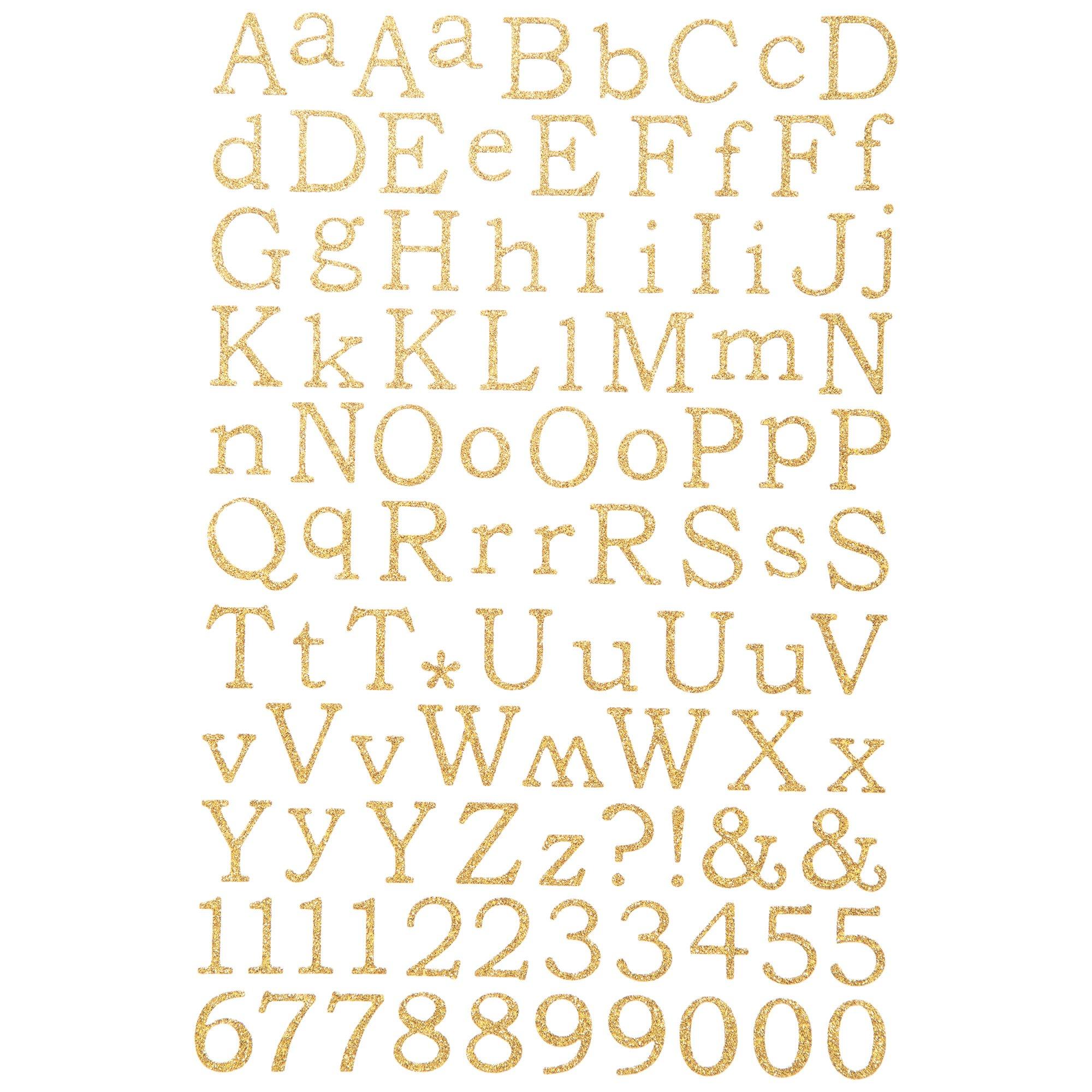 160x Buchstaben Sticker Alphabet ABC Glitzer Aufkleber für Schuleinführung  zum Basteln Scrapbooking - bunt