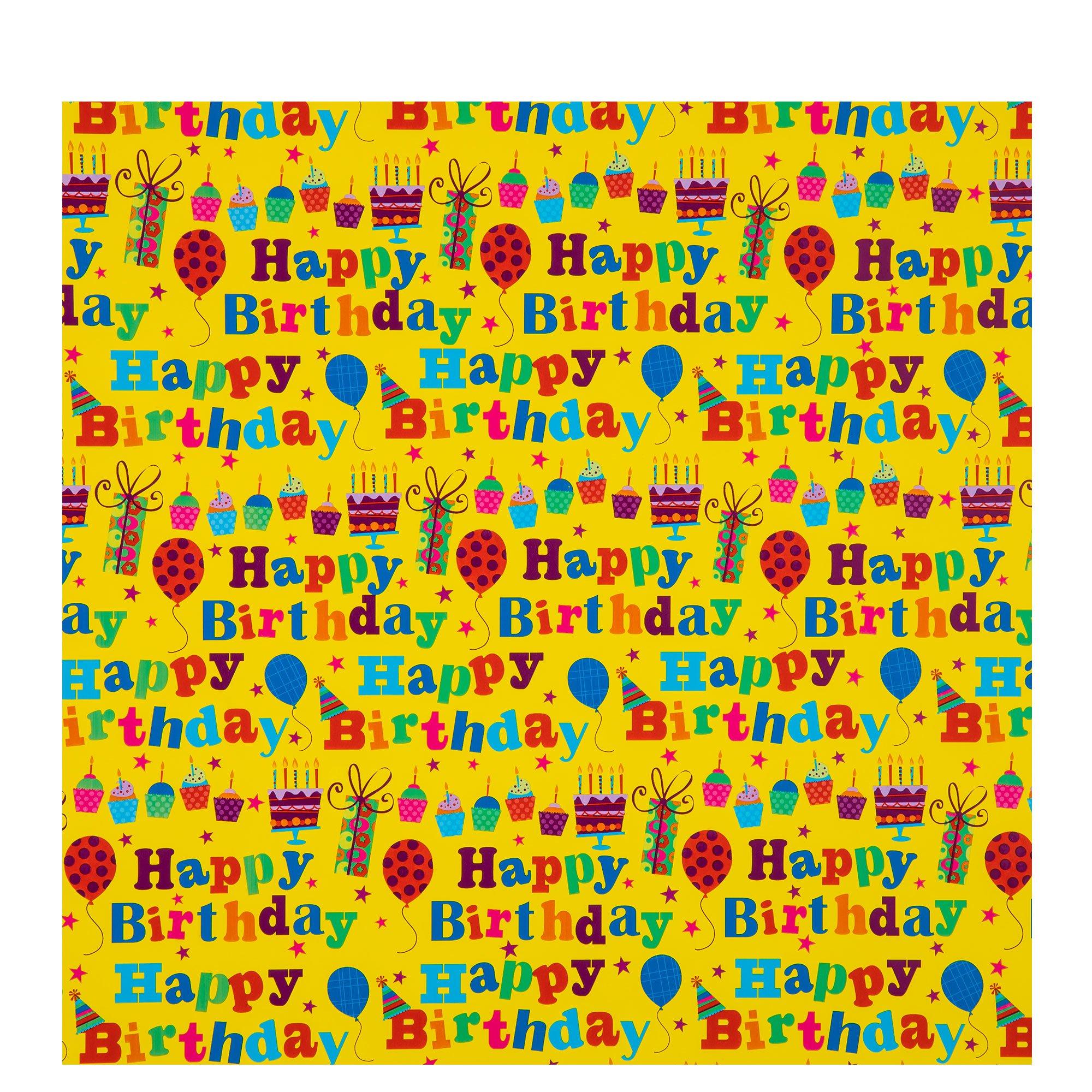 Yellow Happy Birthday Gift Wrap Hobby Lobby 390112