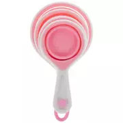 White & Pink Collapsible Measuring Cups