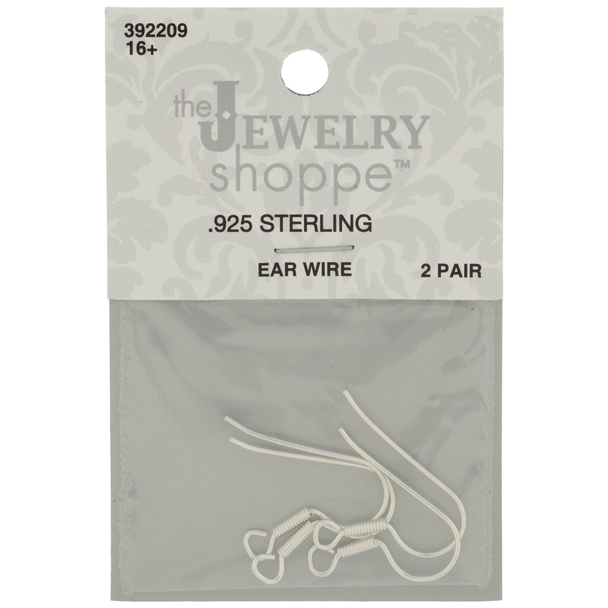 Sterling Silver Long Earring Hooks 1 Ball (2 Pairs)