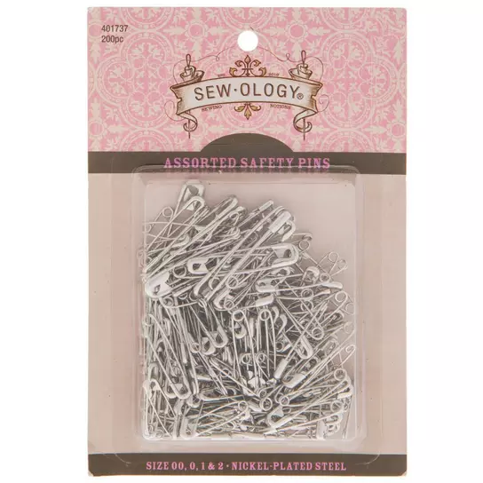 Assorted Nickel Safety Pins, Hobby Lobby
