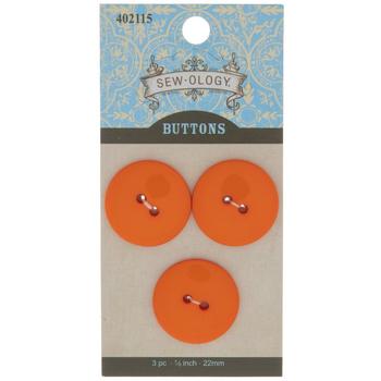 Shiny Orange Round Buttons  22mm
