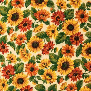 Sunflower Cotton Calico Fabric
