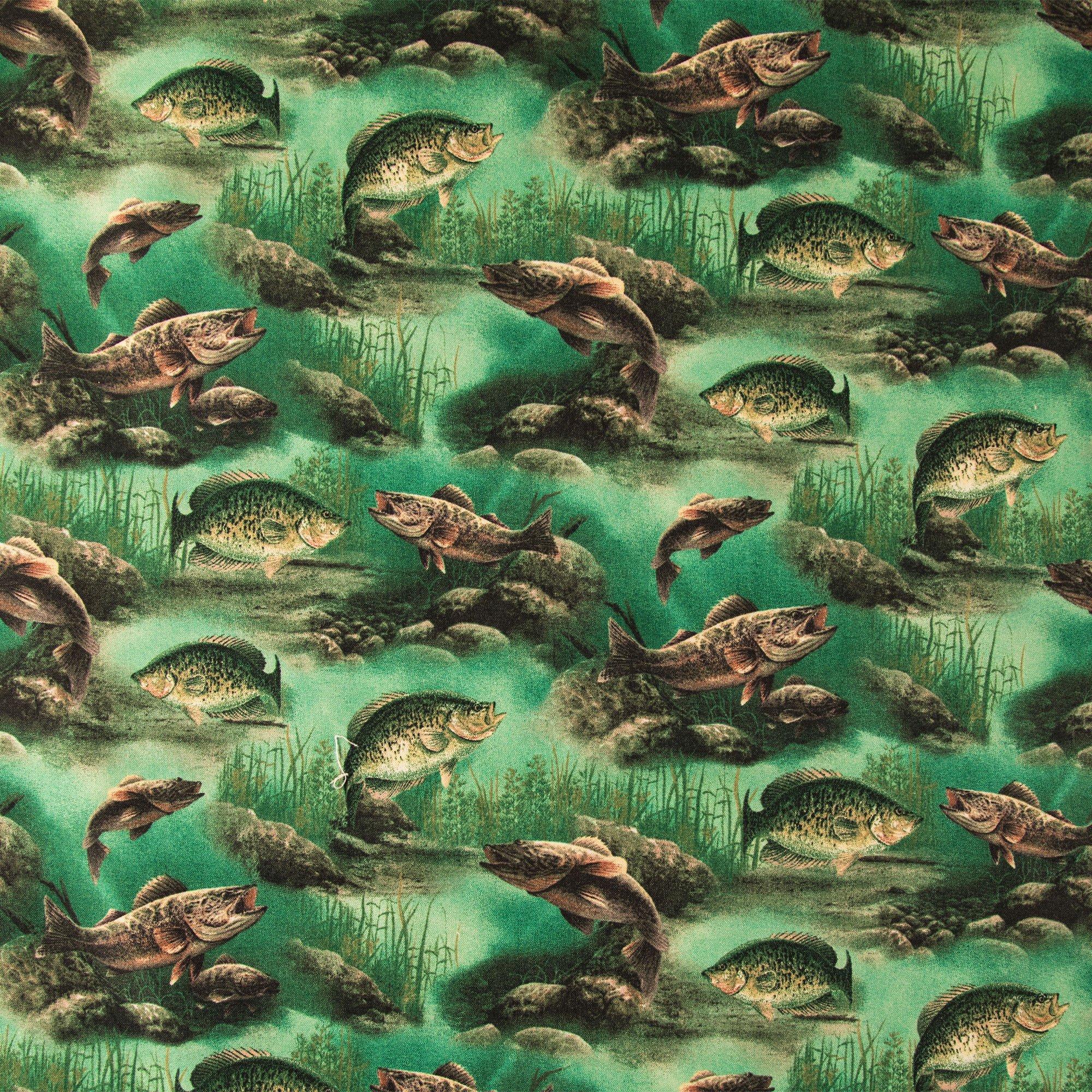 Hautman Scenic Fish Cotton Calico Fabric, Hobby Lobby