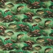 Hautman Scenic Fish Cotton Calico Fabric