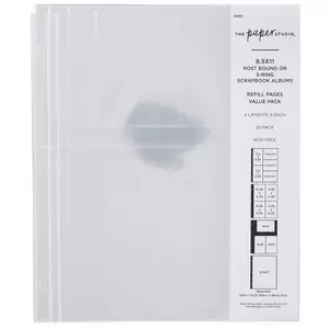MBI 12x12 White Scrapbook Refill Pages (6 Pack)