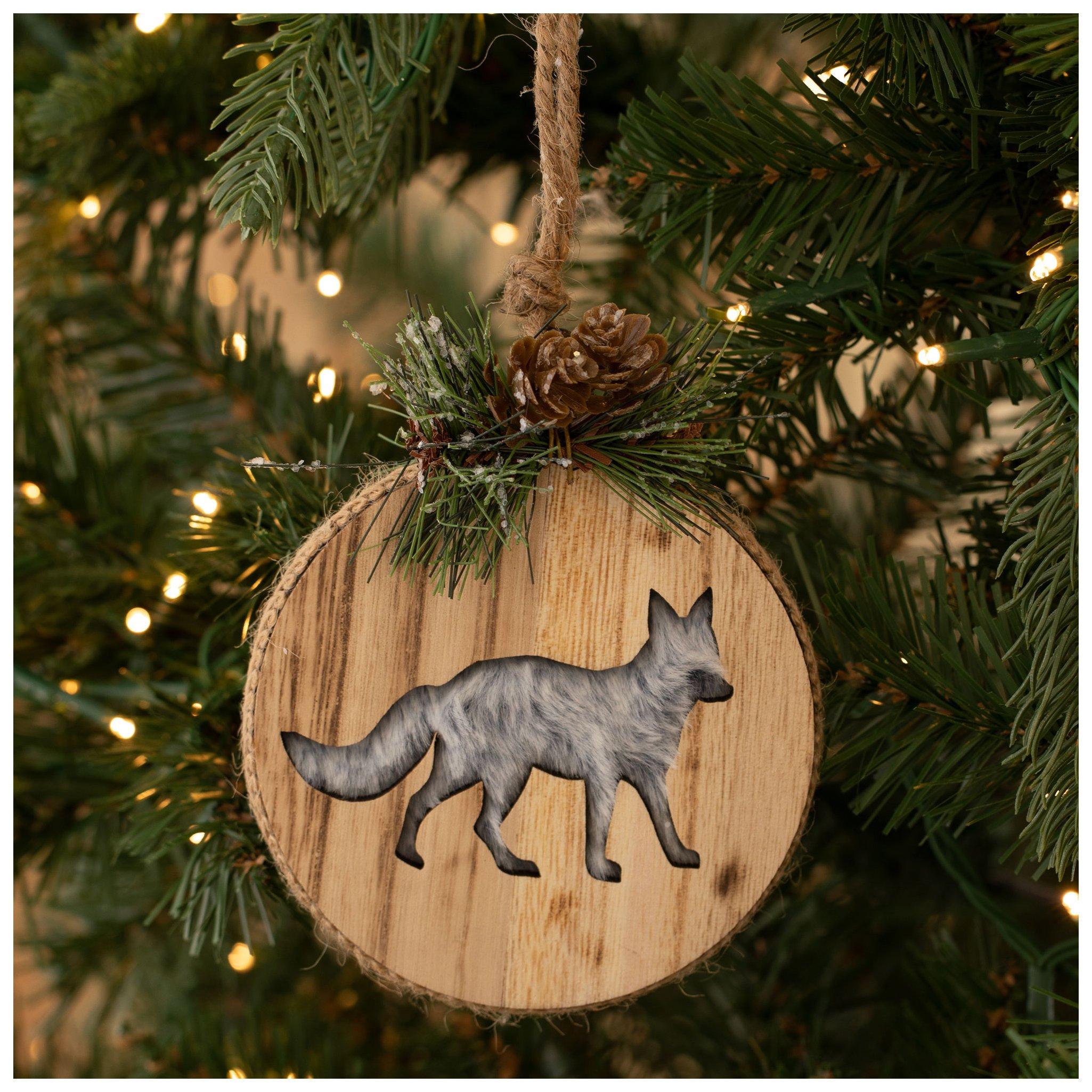 Personalized Fox Ornament Raw Steel - Woodland Animal Decor - Fox Hanging  Decoration - Metal Fox Christmas Ornament - Cabin