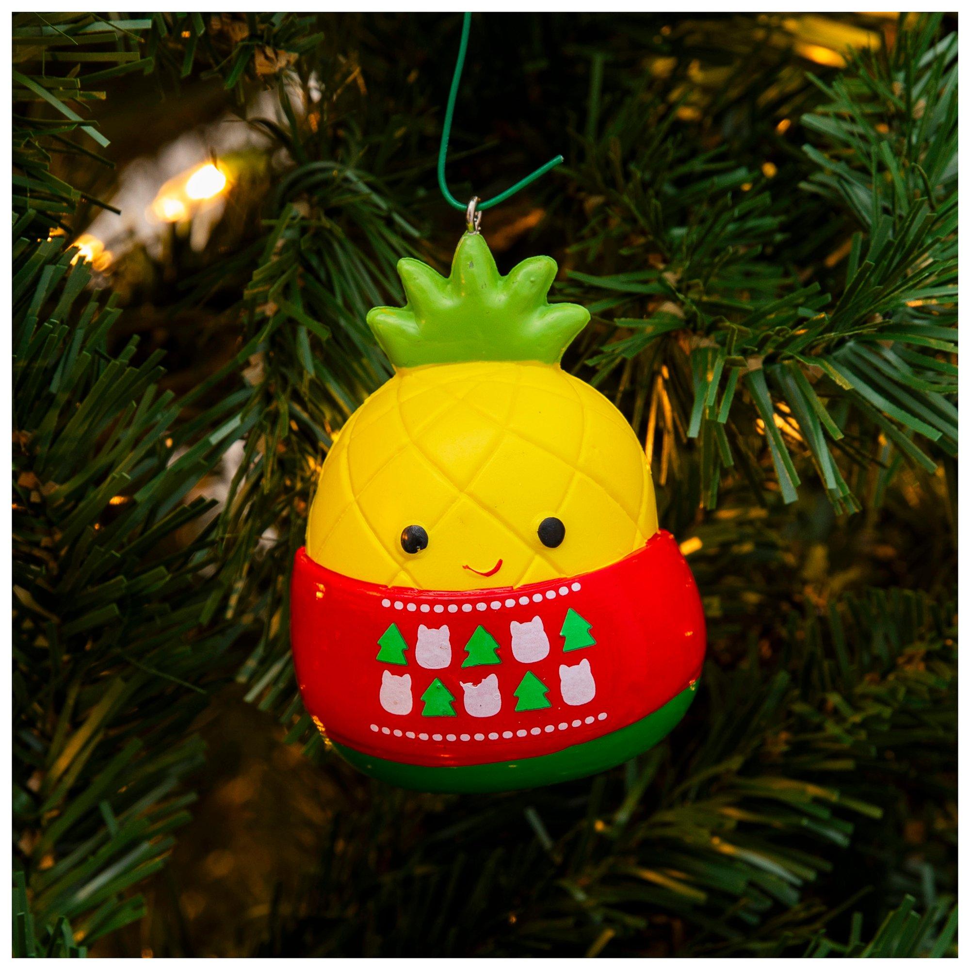 Preppy Pineapple Tropical Christmas Ornament Set