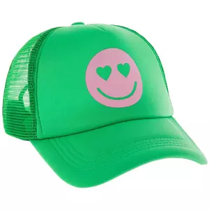 Green Smiley Face Trucker Hat
