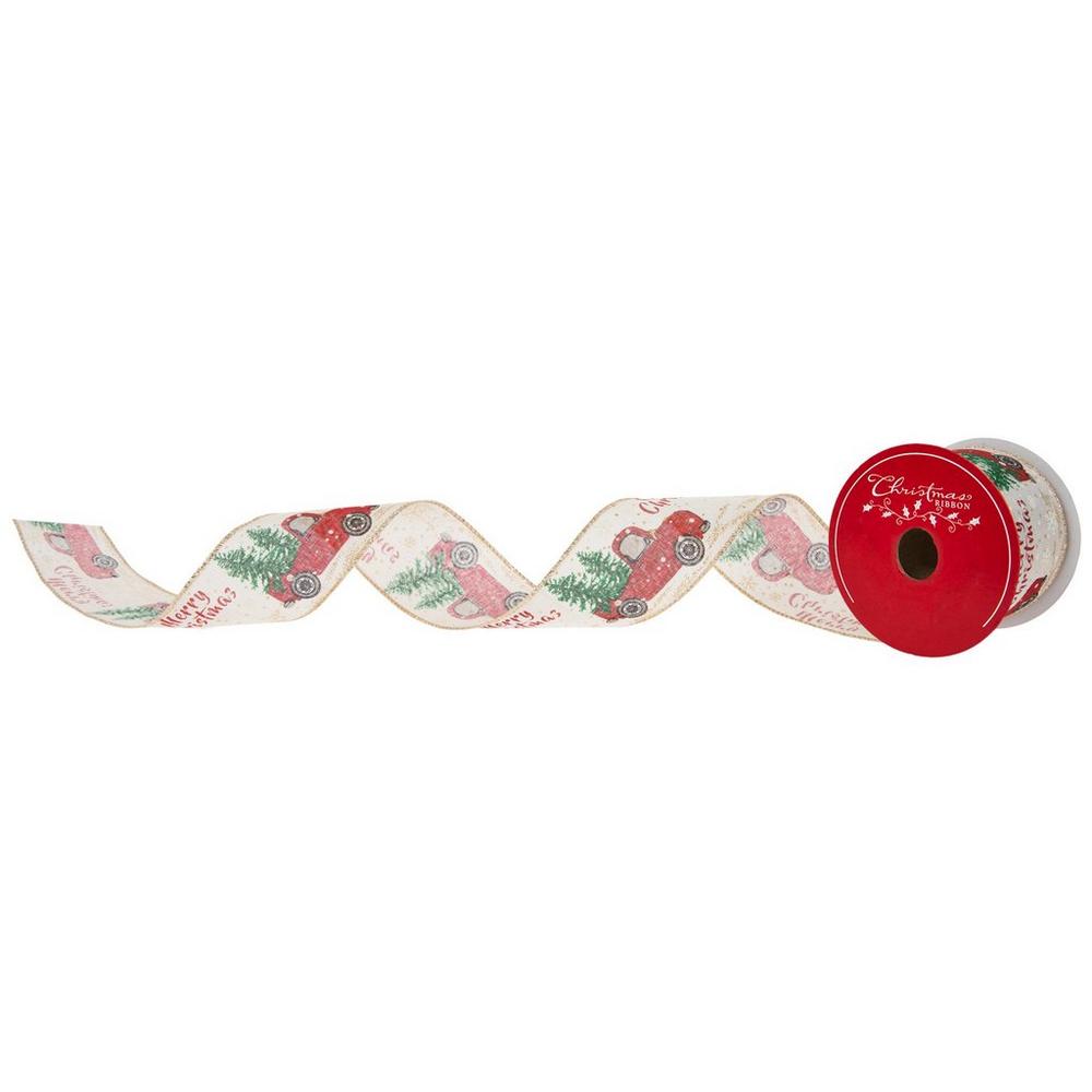 【未開封】【未使用】ROBOKOBO ストラップ　merry Christmas Merry Christmas Truck Wired Edge Ribbon | Hobby Lobby