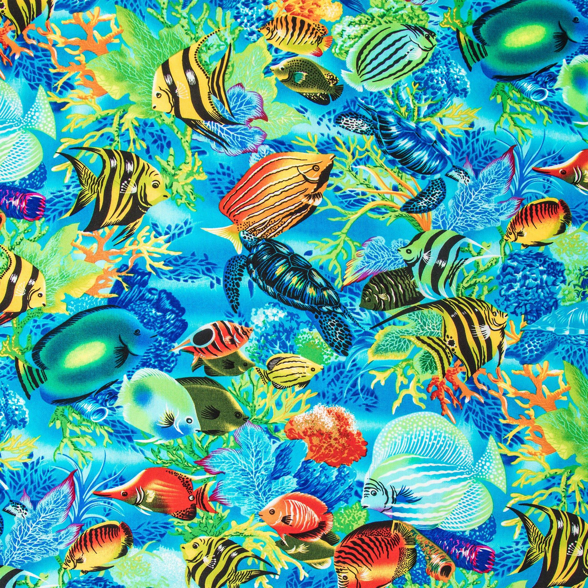 Sea Life Paradise Cotton Calico Fabric, Hobby Lobby