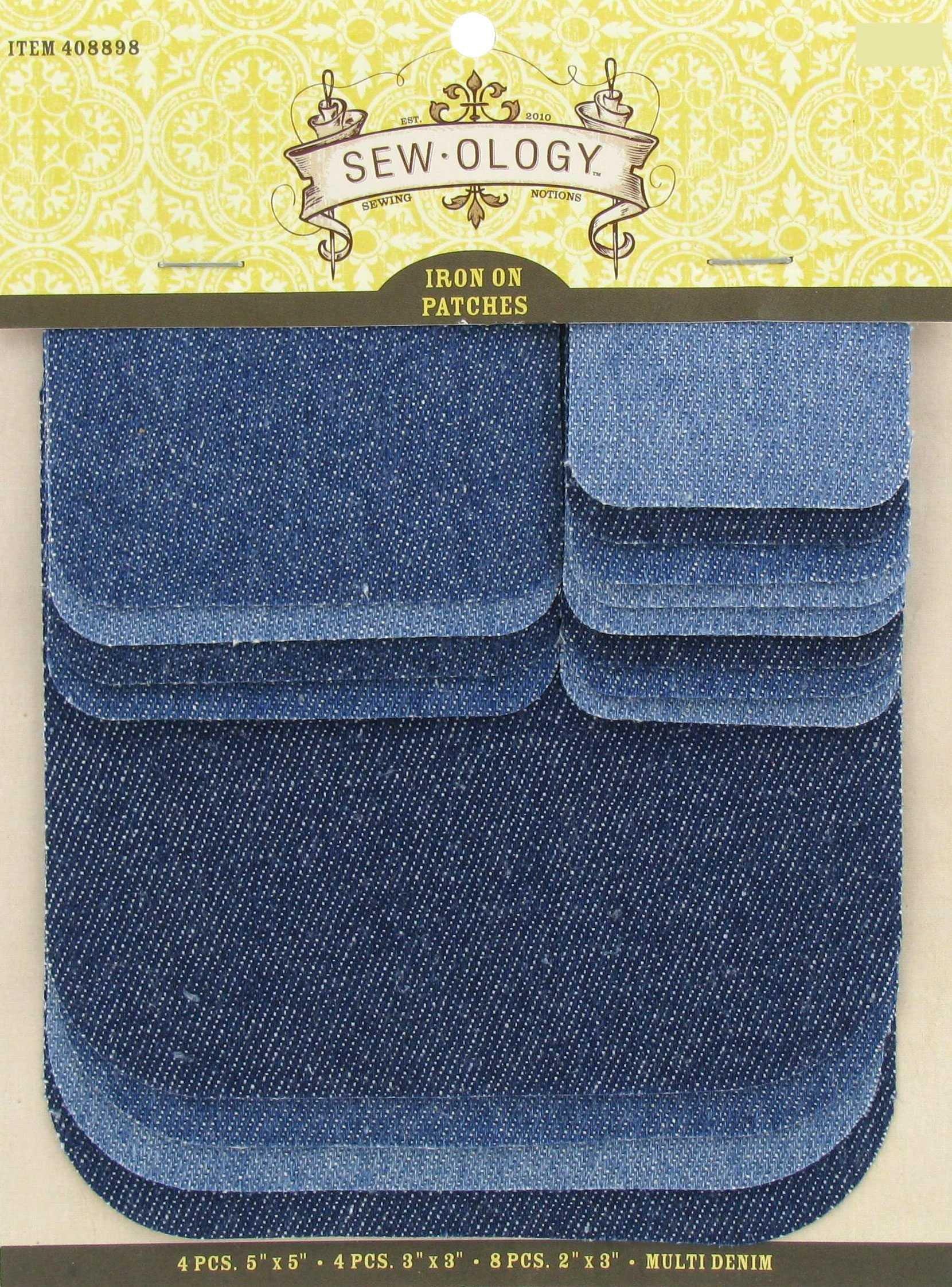 Two jeans repair patches, Iron on black jeans patch - Studio Koekoek