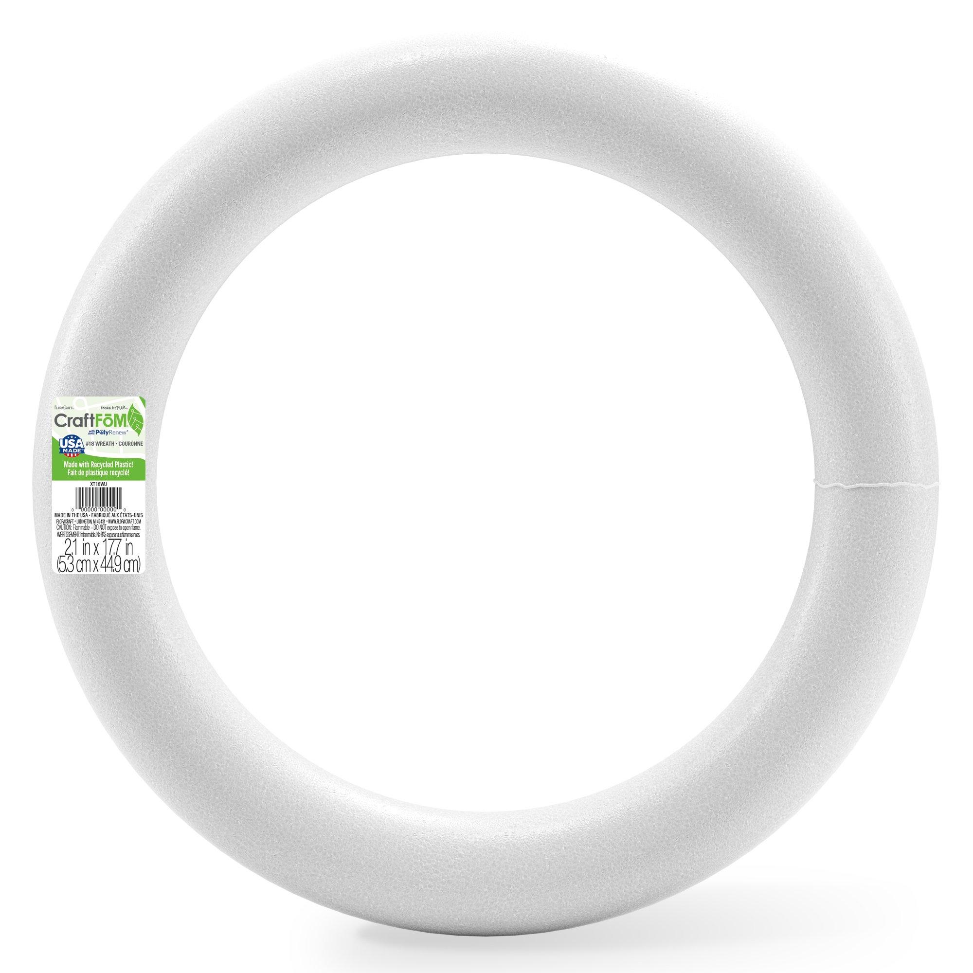 CraftFoM Foam Wreath 17.7" x 2.1" dimensions view 1