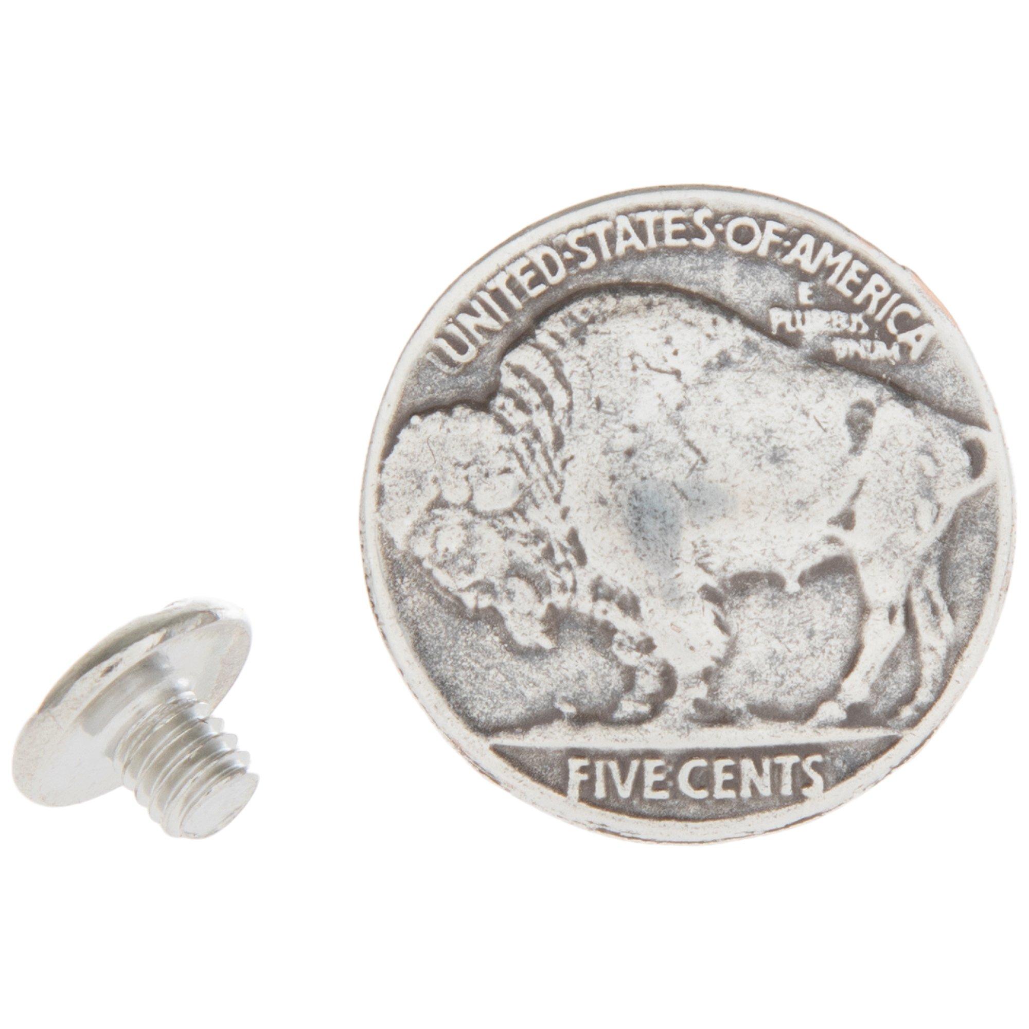 2-Pack Silver Eagle Dollar Coin Conchos - Screw Back Buttons For Leather Crafts, Belts, Hats & Saddles - View #3