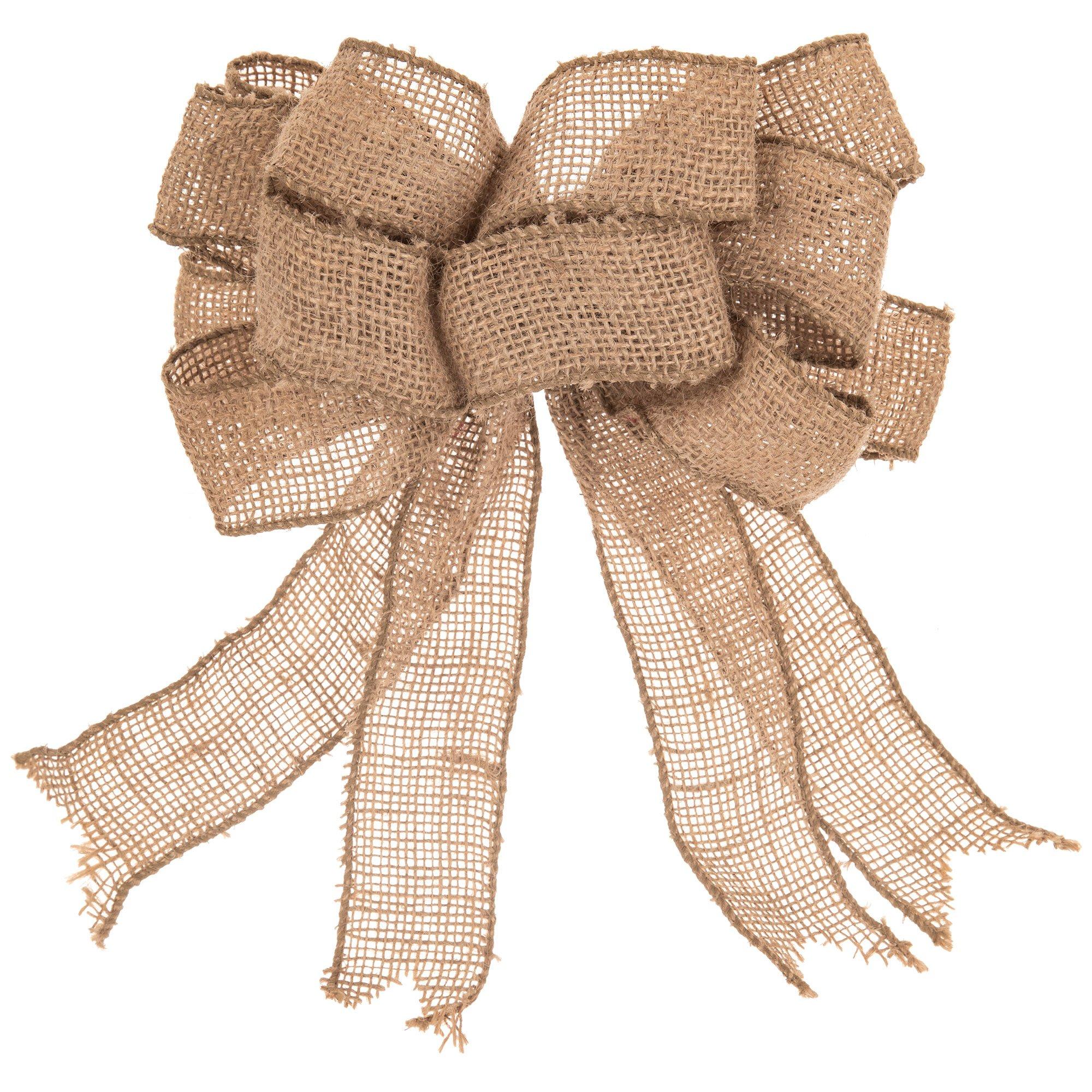 AIMUDI Natural Burlap Bows Rustic Gift Bows Christmas Wreath Bows 4 Inch  Handmade Small Burlap Farmhouse Bows for Crafts Gift Wrapping Christmas  Tree
