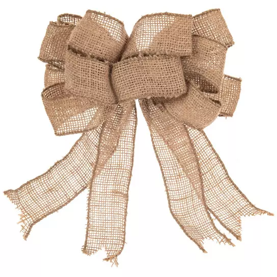5-1/2 Burlap Bow - 24/ctn - Pull bow style, easy to open using the curling  ribbon strings