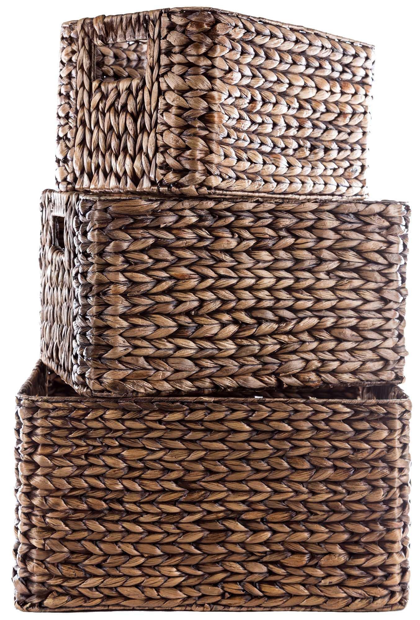 Haven + Key Small Rectangular Storage Basket with Leather Handles - Brown -  Shop Seasonal Decor at H-E-B