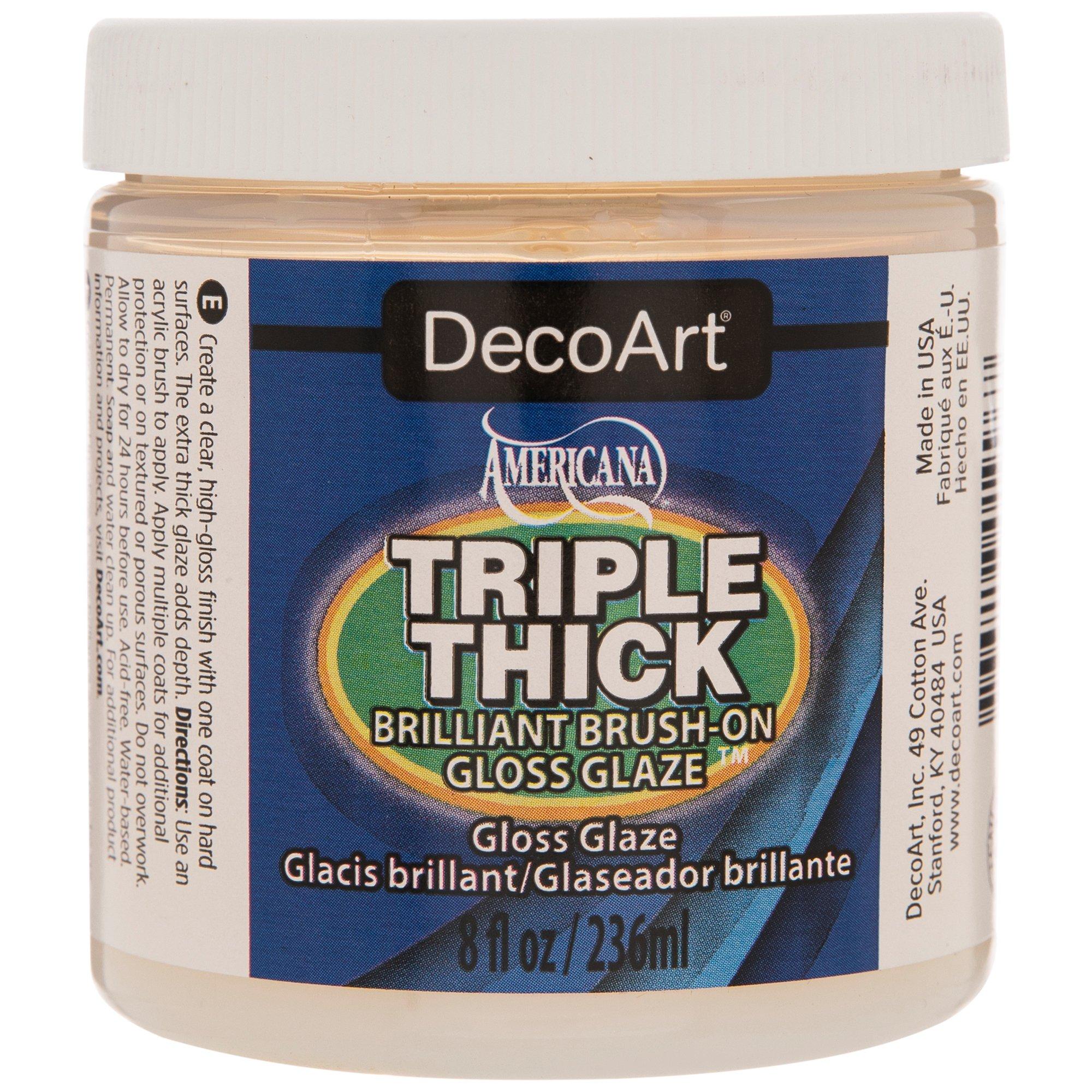  DecoArt Triple Thick Gloss Glaz, 8 fl oz Bottle,White Blue