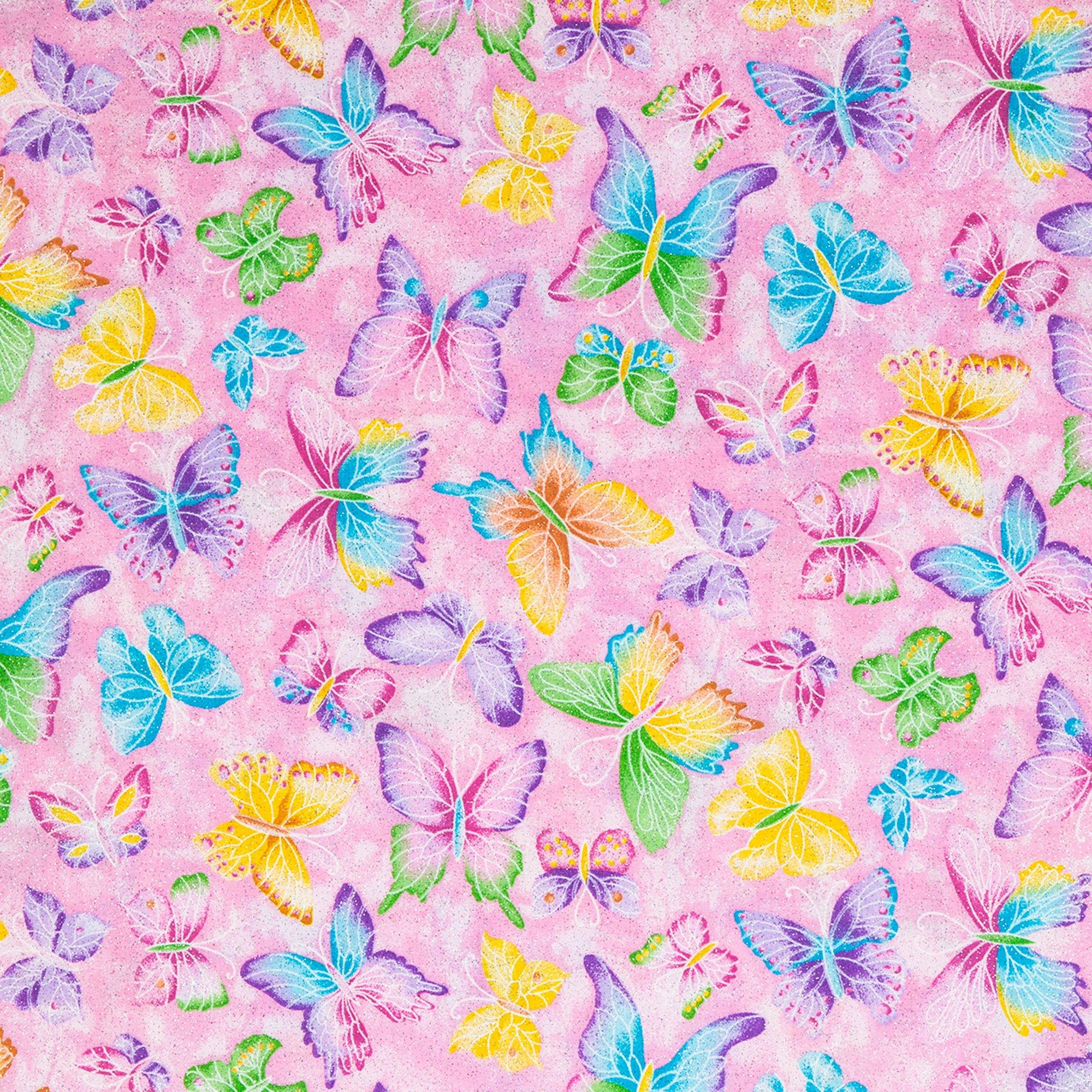 Bright Butterflies Cotton Calico Fabric Hobby Lobby 434241