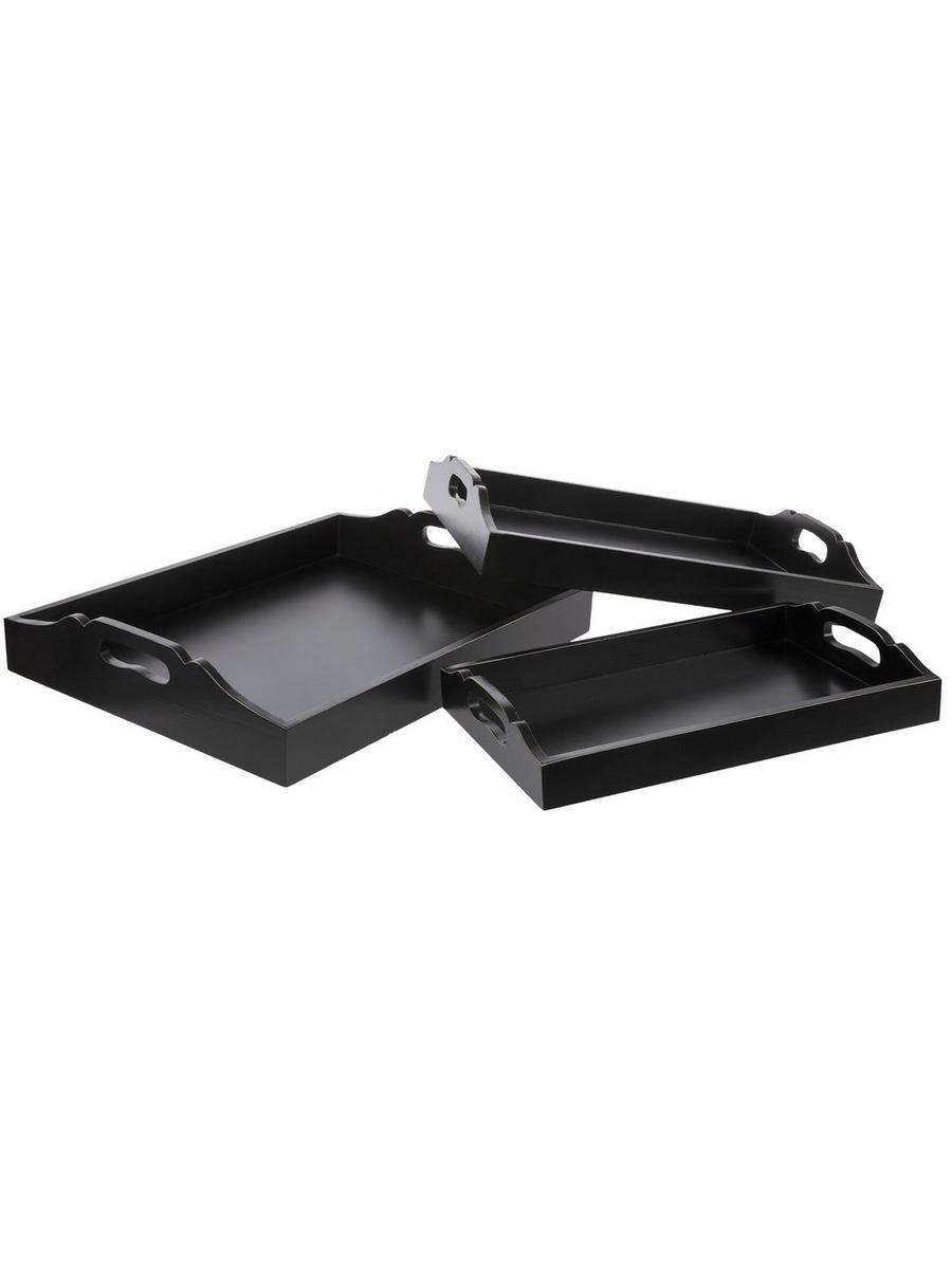 Black Wood Tray Set | Hobby Lobby | 434365