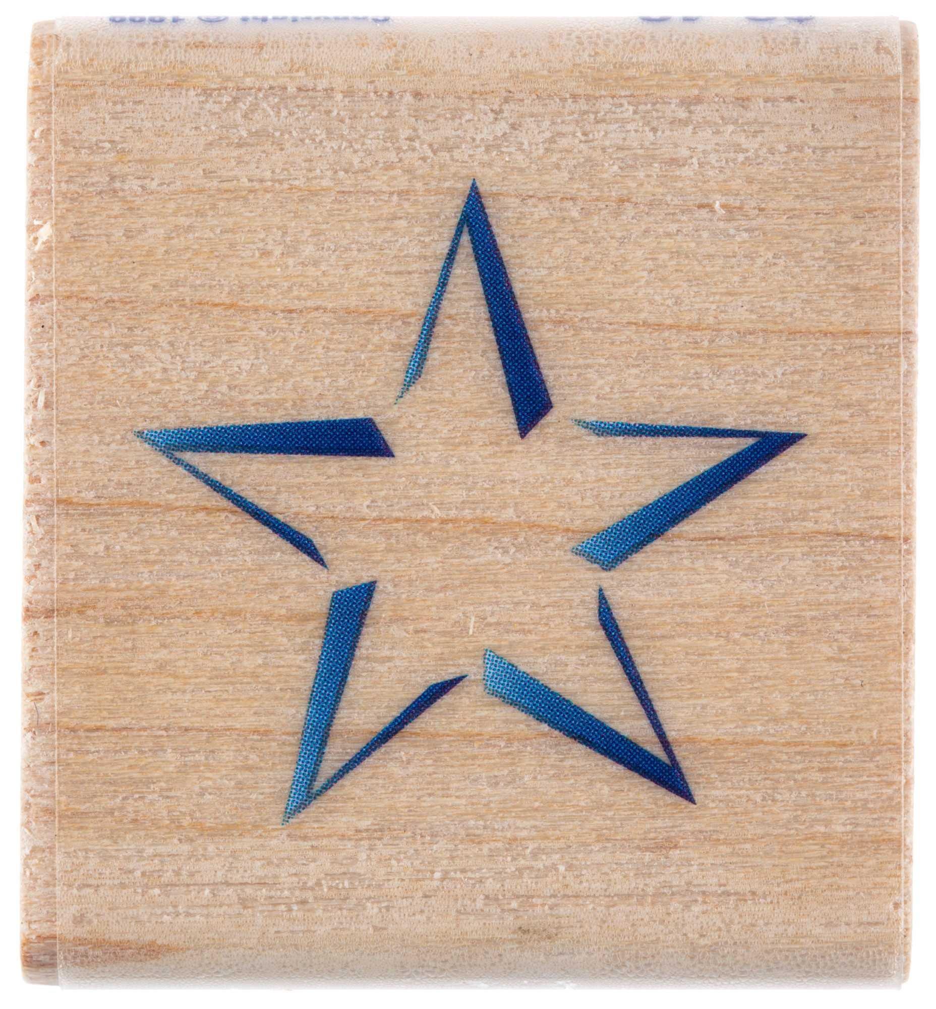 Round Solid Star Rubber Stamp