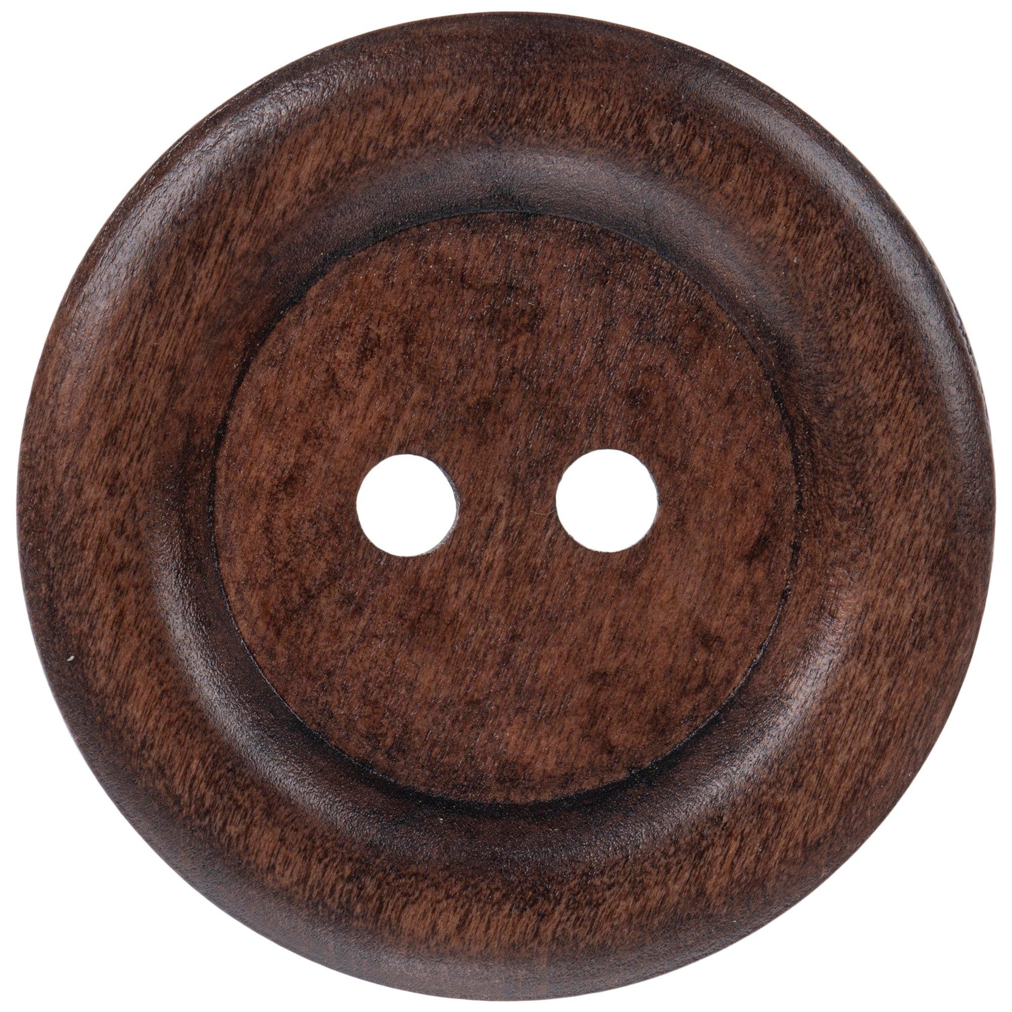 Wooden Buttons - Round Groove - Bright, Accessories