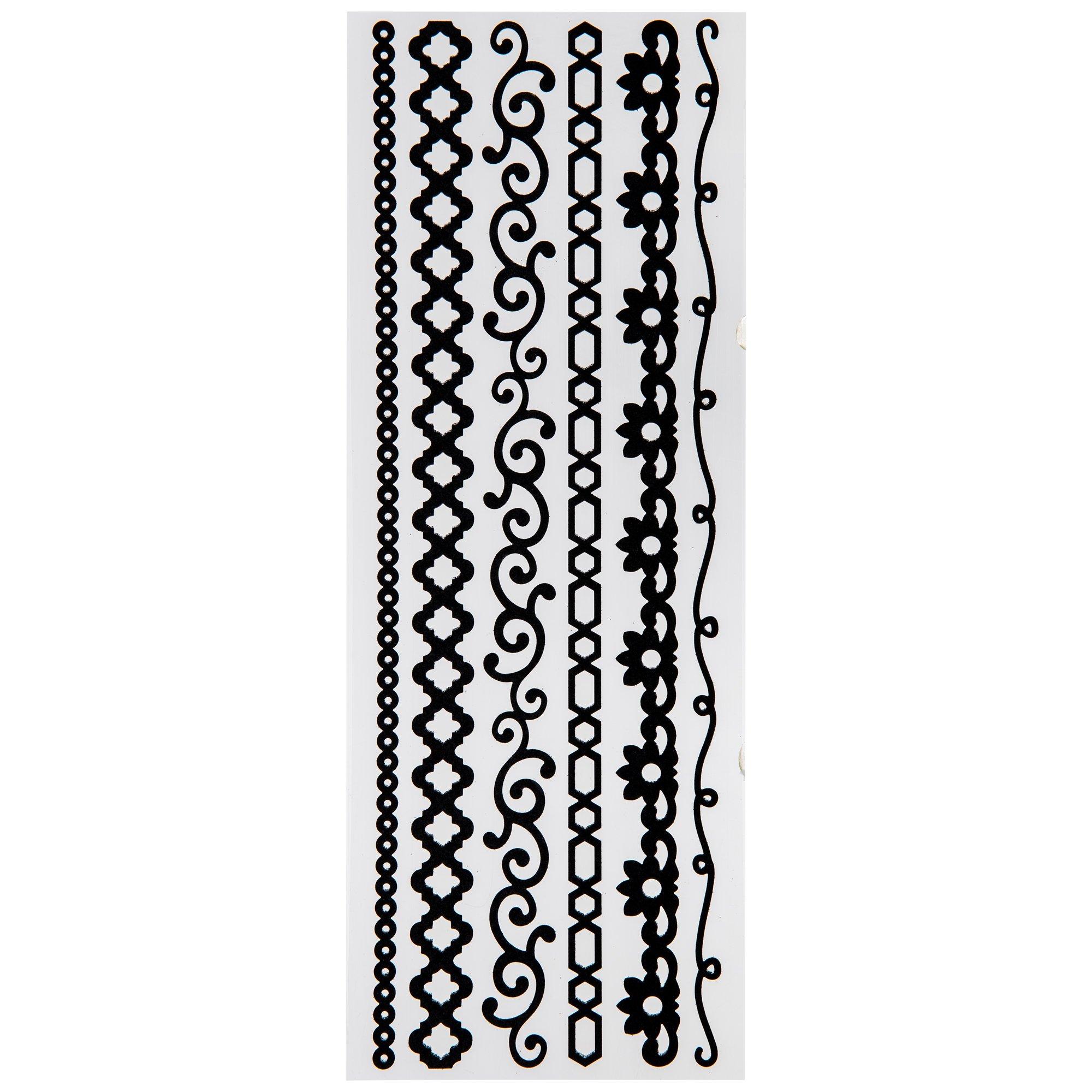 Ornate Black Glitter Border Stickers Hobby Lobby 461251