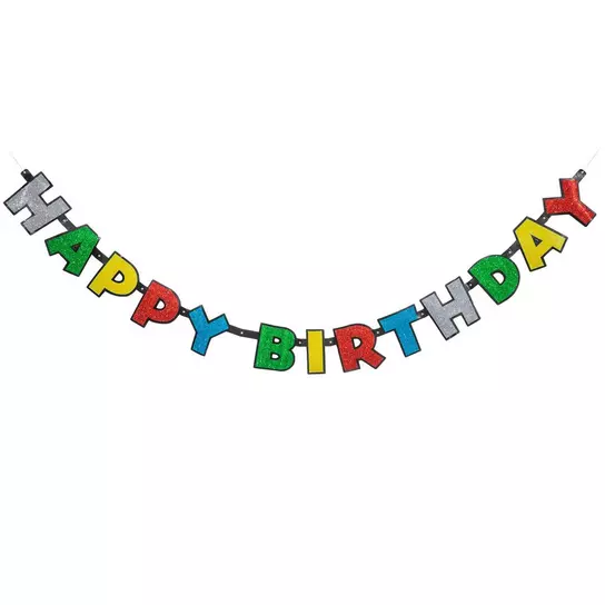 Colorful Happy Birthday Glitter Banner | Hobby Lobby | 462440