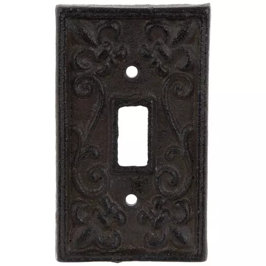 Cast Iron Fleur De Lis Single Light Switch Cover Plate Rustic Home Wall Decor Cast Iron Fleur De Lis Single Light Switch Cover Plate Rustic Home Wall Decor