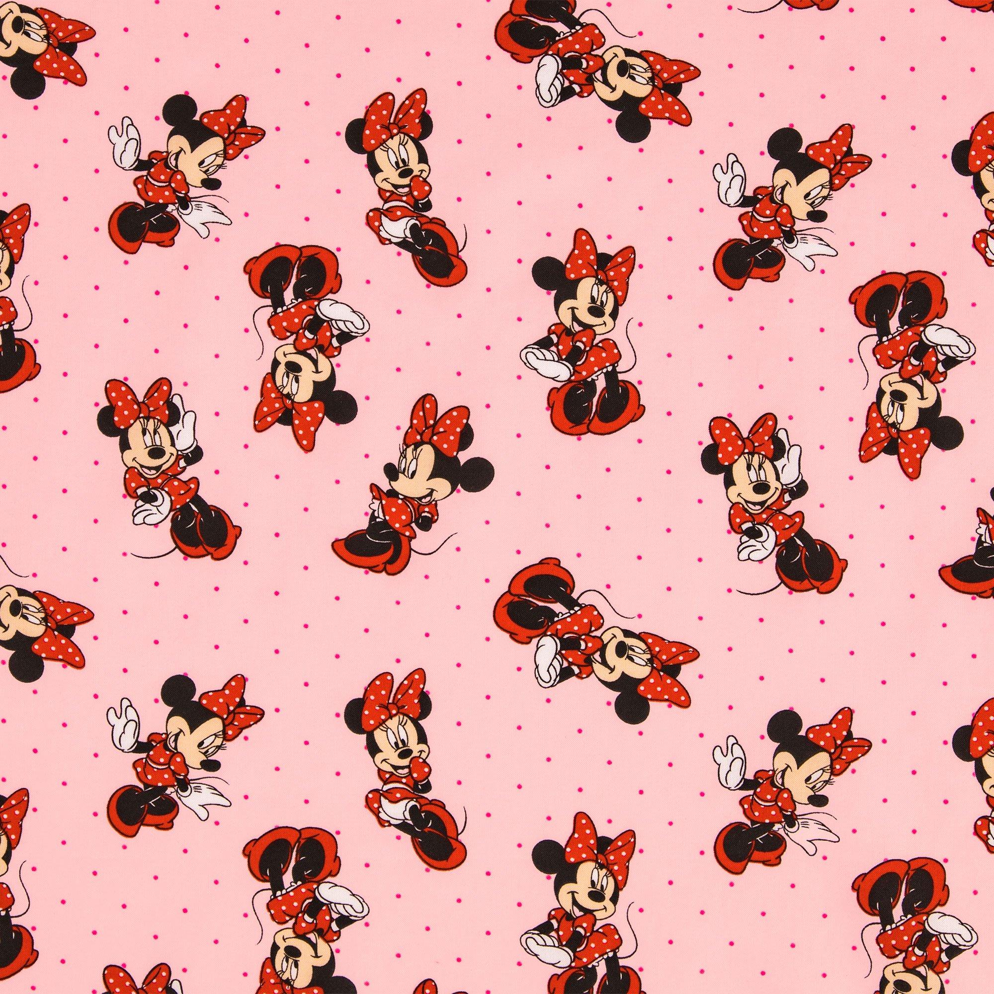 Cotton Fabric – Minnie Mouse – Rose Stripes