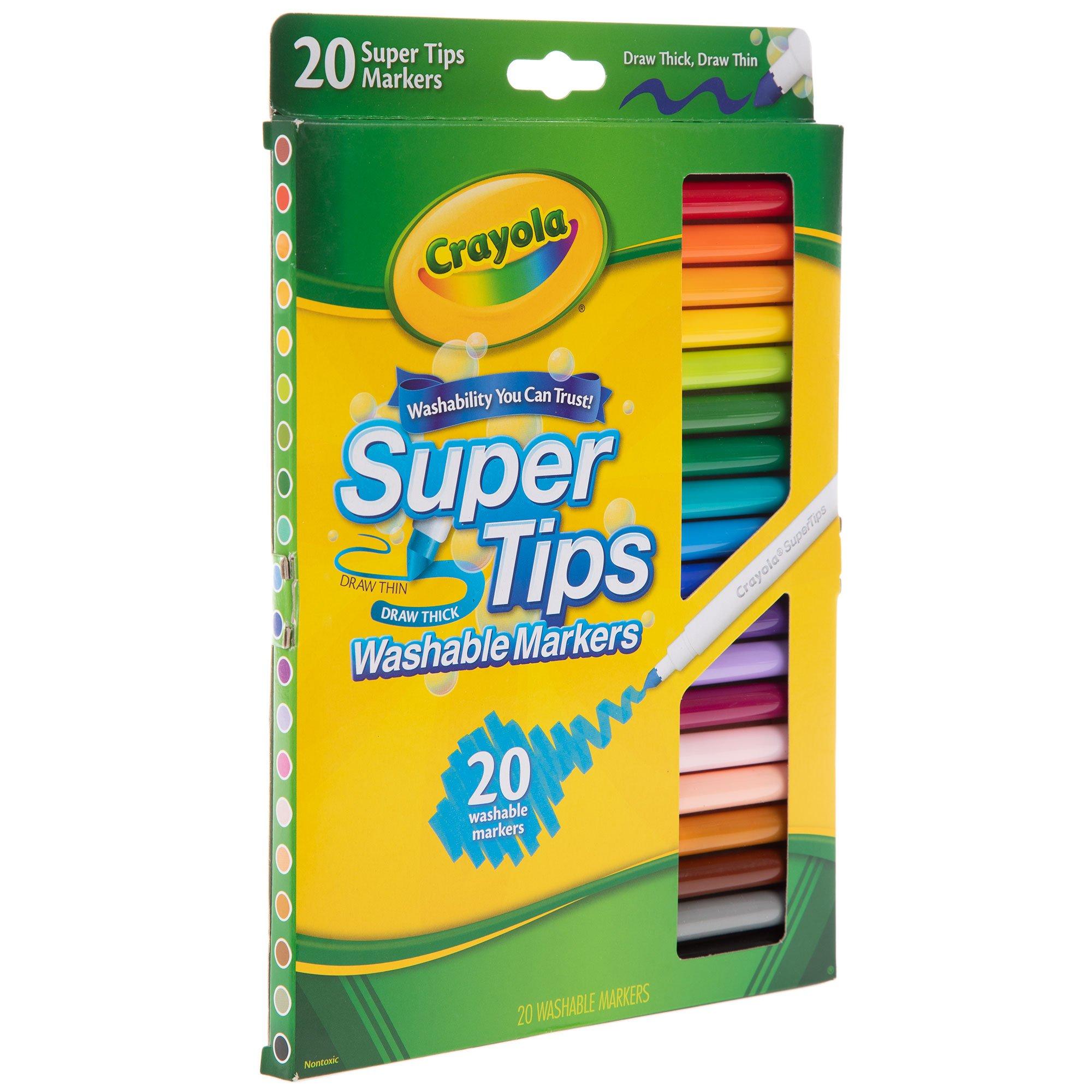 Shuttle Art 384 Pack Washable Super Tips Markers, 16 Assorted Colors  Conical Tip Large Markers Bulk with a Box, Bonus Caps, Home Classroom  School