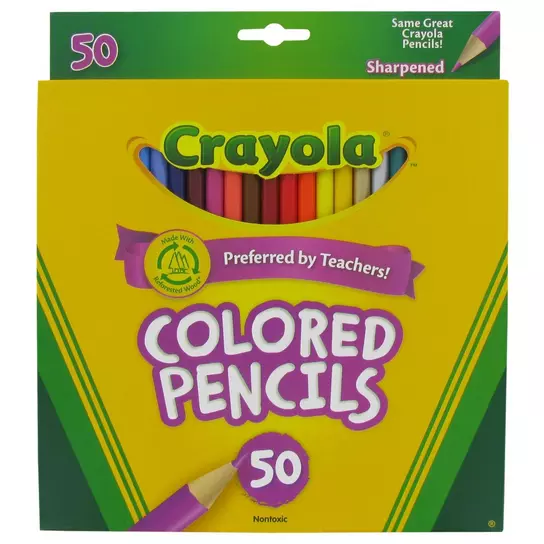 Crayola, Colored Pencils, Long, 50 Pieces 